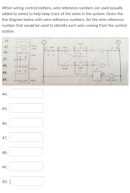 Solved When wiring control stations, wire reference numbers