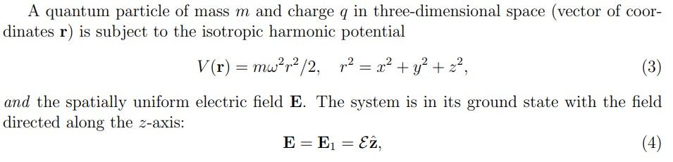 Solved A quantum particle of mass m and charge q in | Chegg.com