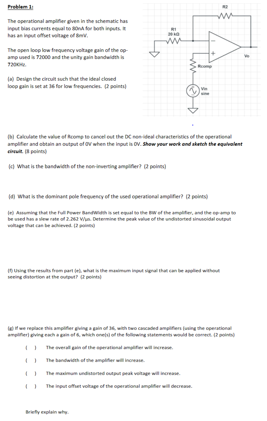 Solved Calculate the full-power bandwidth of an op-amp that