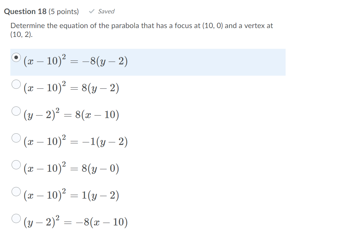 Solved Question 18 (5 points) Saved Determine the equation | Chegg.com