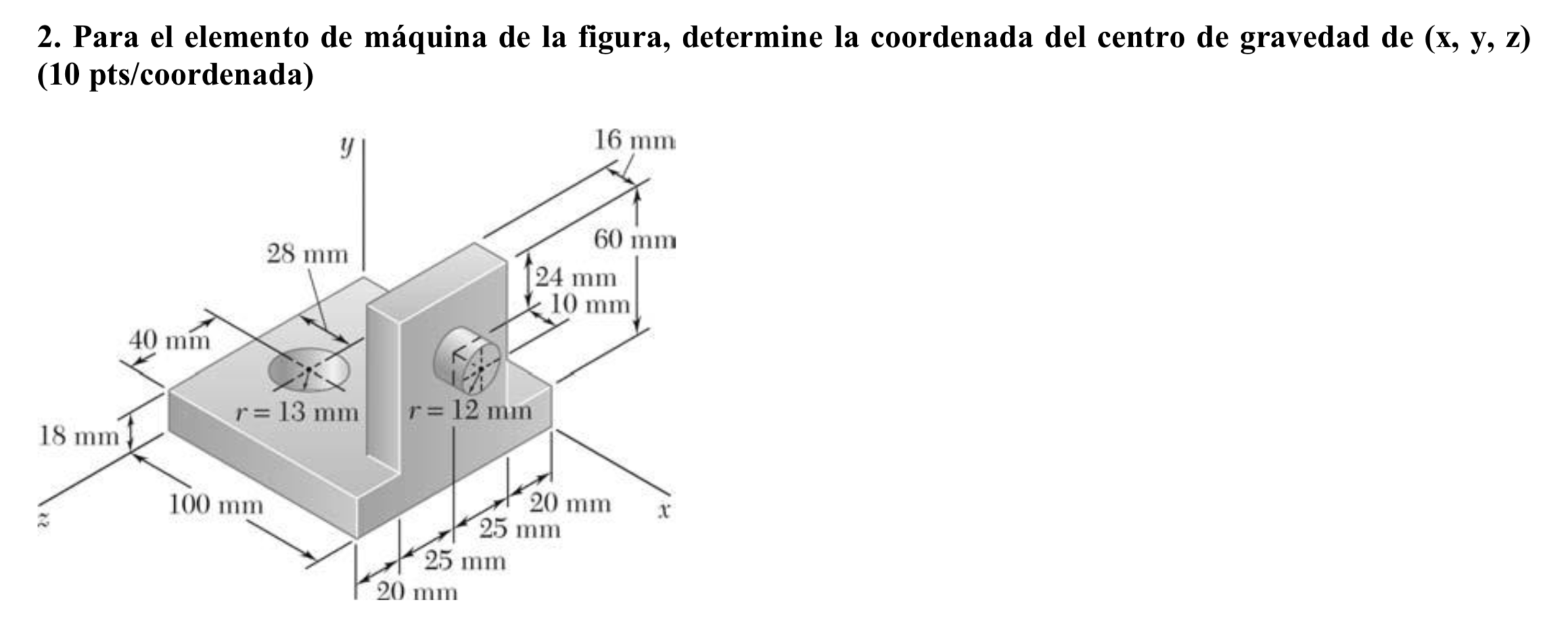 Solved 2. For the machine element in the figure, determine | Chegg.com