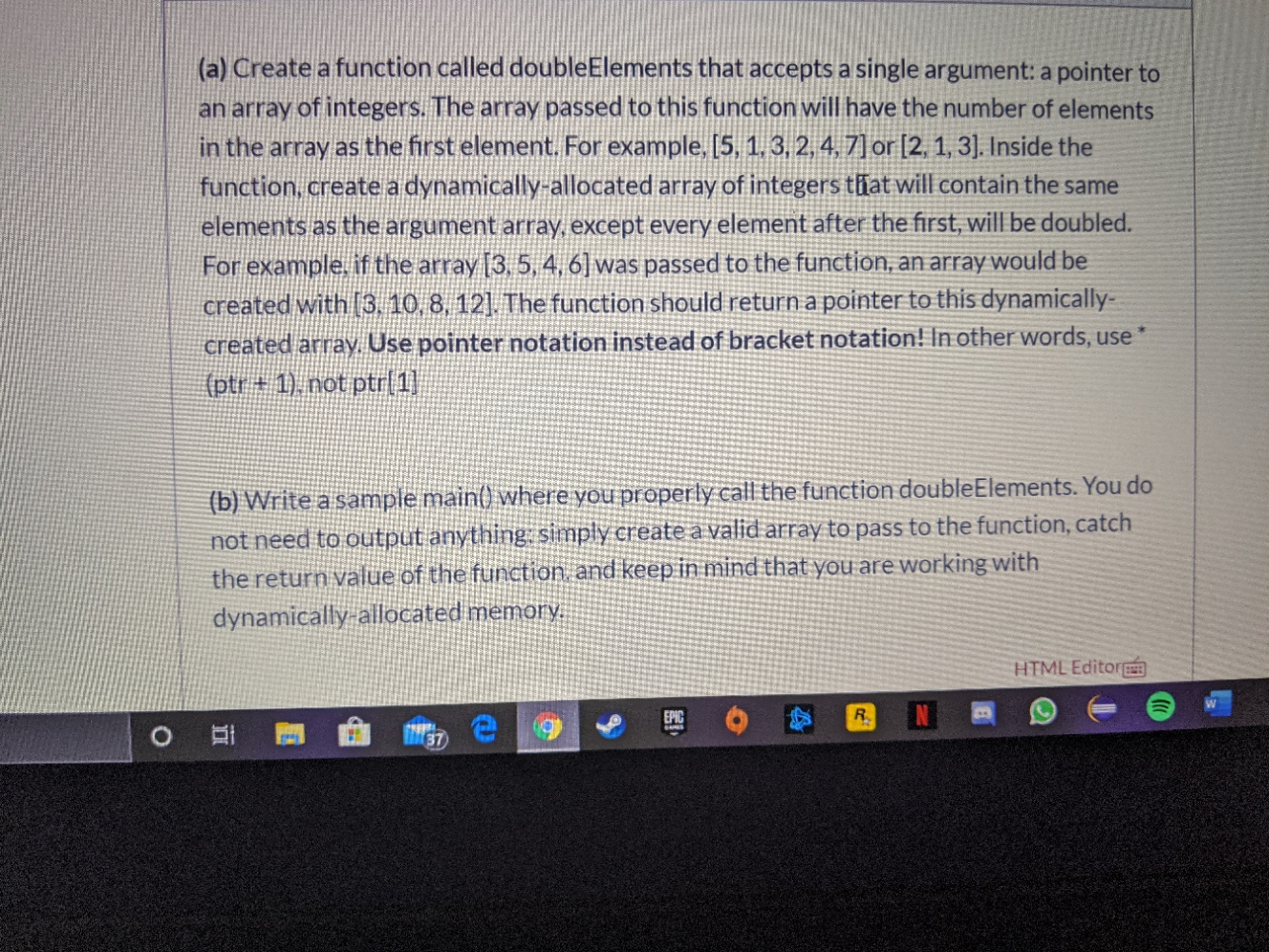 Solved (a) Create a function called doubleElements that | Chegg.com