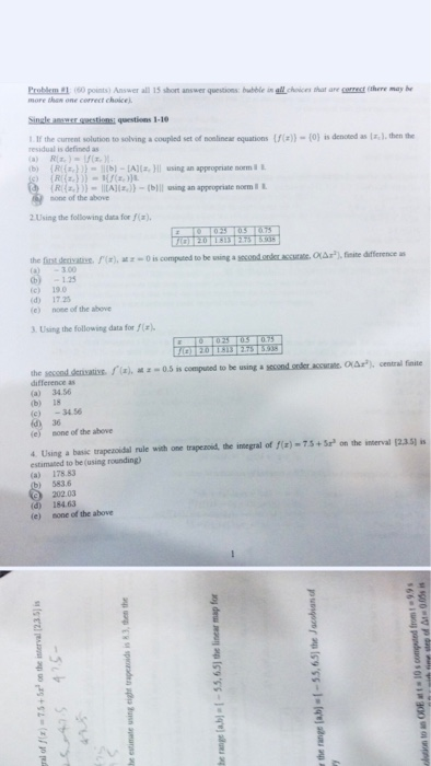 Solved Problem 1 (60 points) Answer all 15 short answer | Chegg.com