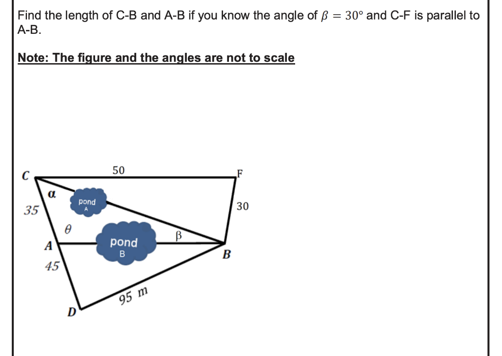 Solved Find The Length Of C B And A B If You Know The Ang Chegg Com