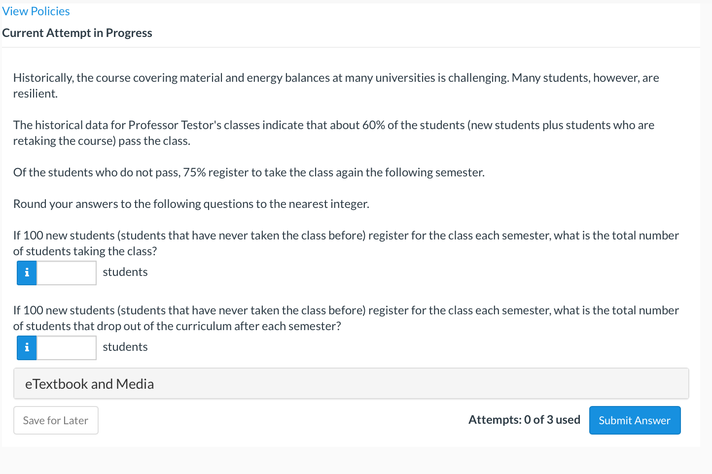 Solved View Policies Current Attempt in Progress | Chegg.com