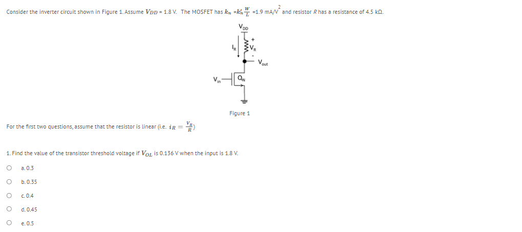 Solved Consider the inverter circuit shown in Figure 1. | Chegg.com