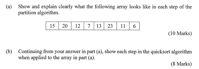 Solved (a) Show and explain clearly what the following array | Chegg.com