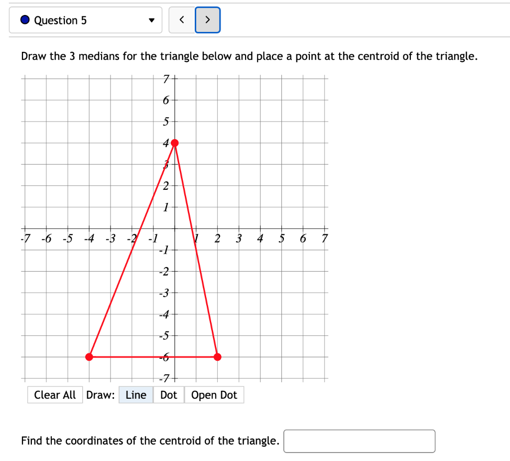 Solved Draw the 3 medians for the triangle below and place a
