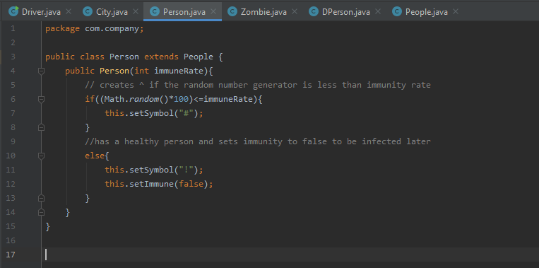 Solved Zombie.javax DPerson.java X People.java Driver.java | Chegg.com