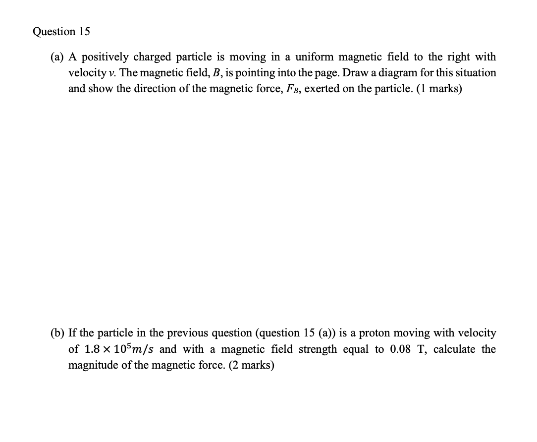 Solved Question 15 (a) A positively charged particle is | Chegg.com