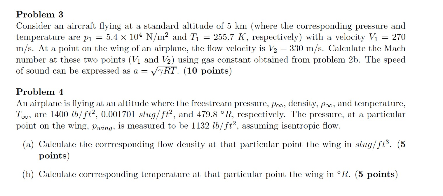 Solved Problem 3 Consider an aircraft flying at a standard