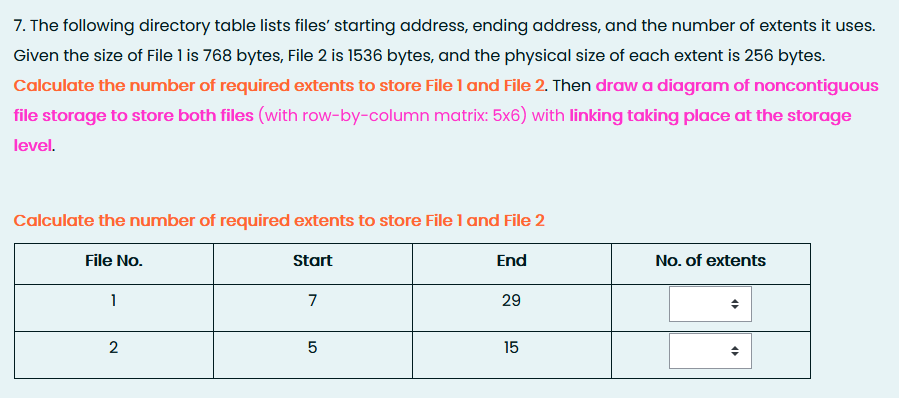 Solved 7. The following directory table lists files' | Chegg.com