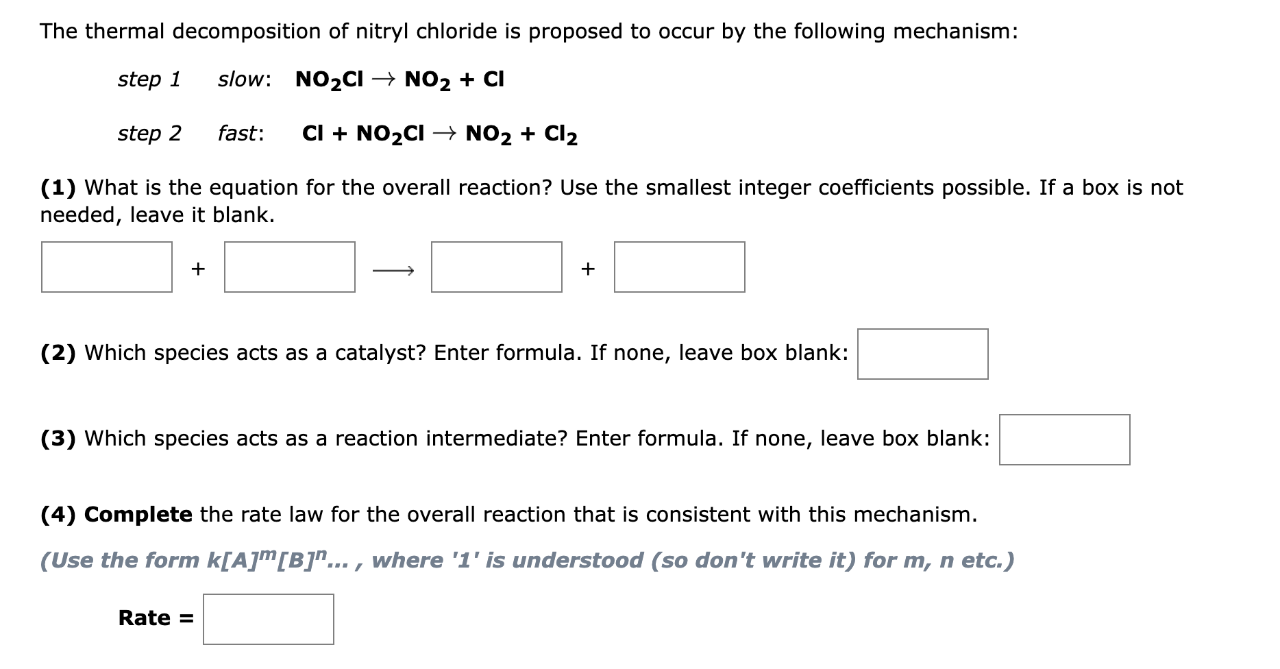 Solved A Proposed Mechanism For One Of The Pathways For The | Chegg.com