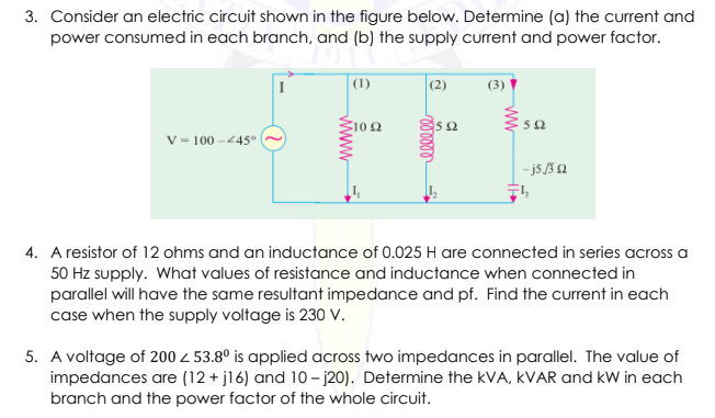 Solved 3. Consider an electric circuit shown in the figure | Chegg.com