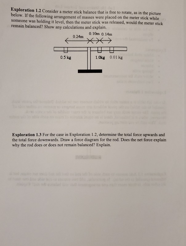 ... Consider Solved: 1.2 Balance Meter Stick Tha A Exploration