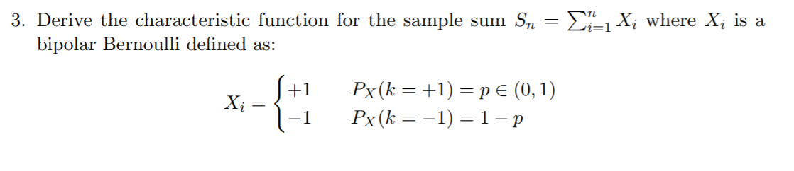 Solved 3. Derive the characteristic function for the sample | Chegg.com
