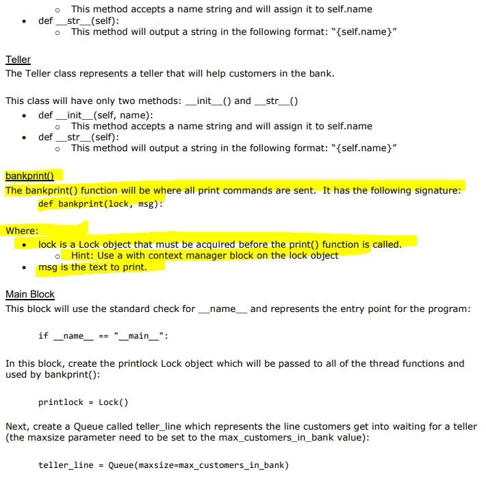 Solved Python - I need help with building my bankprint() | Chegg.com