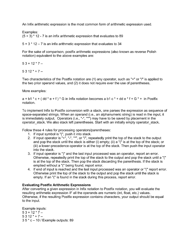 Solved COM 301 Lab 1: Stack Application Statement of Work