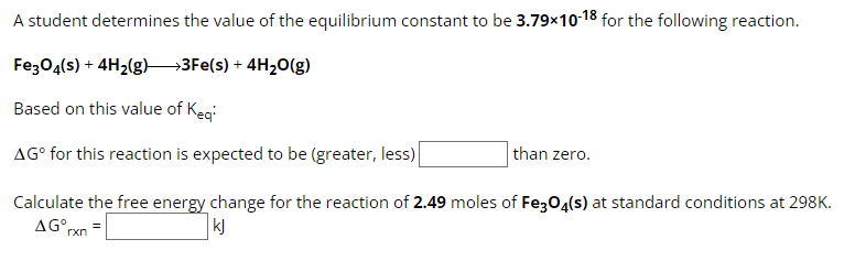 Solved A Student Determines The Value Of The Equilibrium | Chegg.com