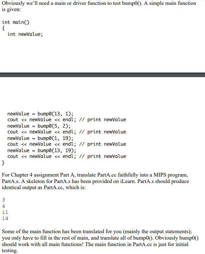 Solved For this project, you'll be translating C++ code with | Chegg.com