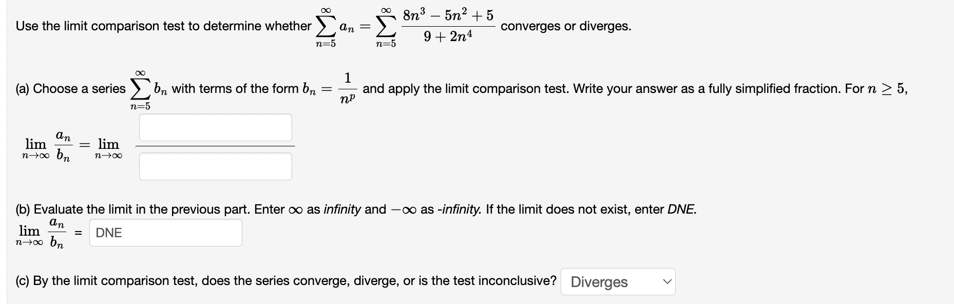 Solved Use The Limit Comparison Test To Determine Whether An | Chegg.com