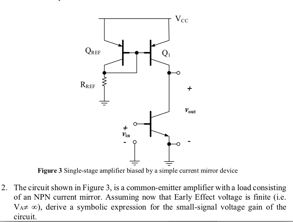 Solved QREF Qi RREF Out Vin Figure 3 Single-stage Amplifier | Chegg.com