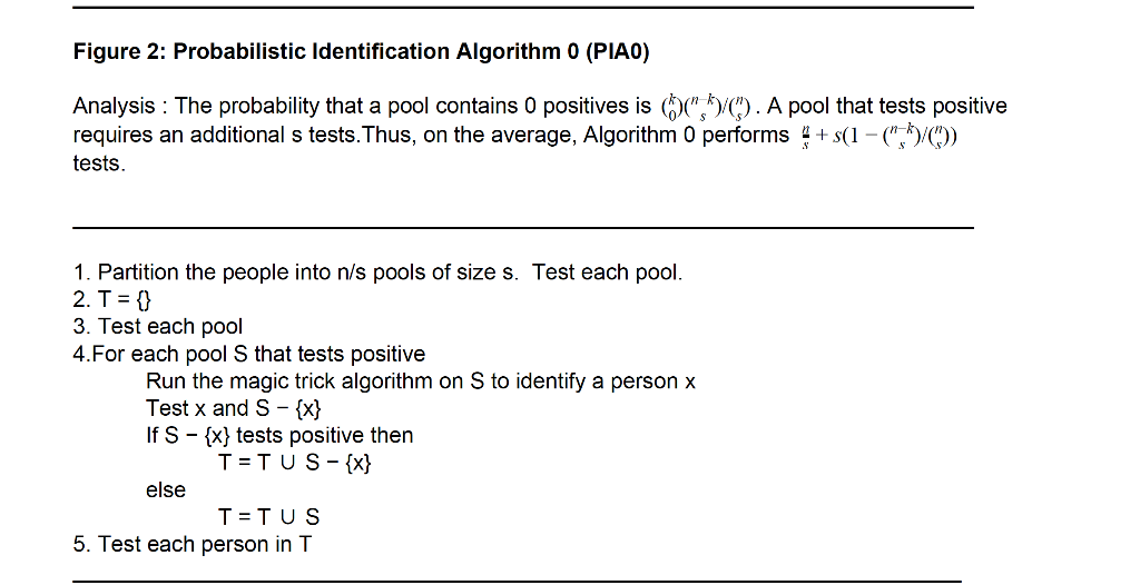 Figure 2: Probabilistic Identification Algorithm 0 | Chegg.com