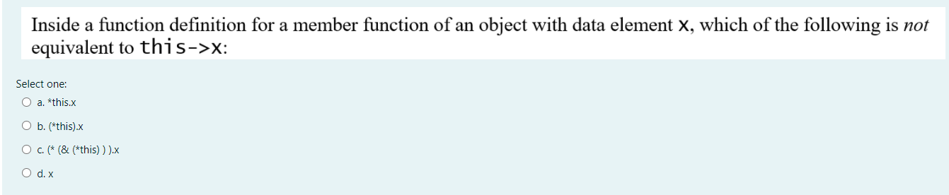 Solved Inside a function definition for a member function of | Chegg.com