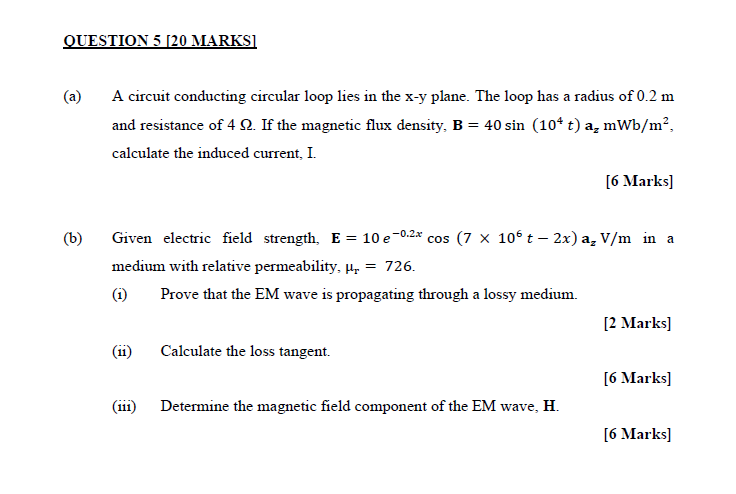 Solved QUESTION 5 [20 MARKS] (a) A circuit conducting | Chegg.com