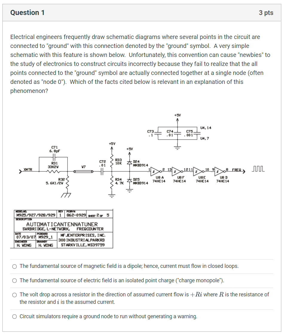 Solved Question 1 Electrical engineers frequently draw | Chegg.com