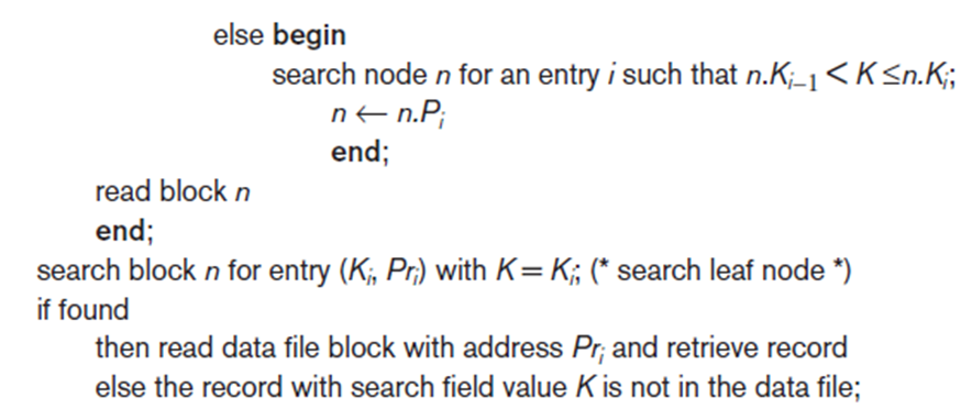 Solved n← block containing root node of B+-tree; read block | Chegg.com