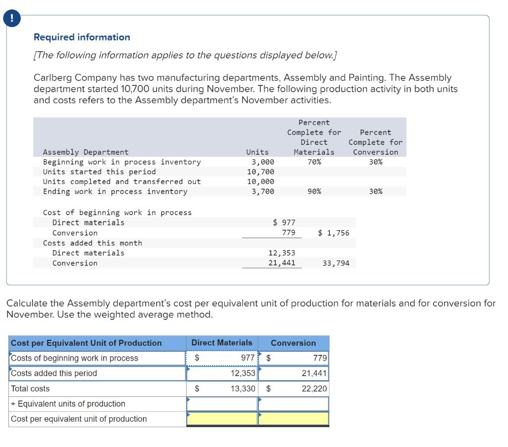Solved Carlberg Company has two manufacturing departments,