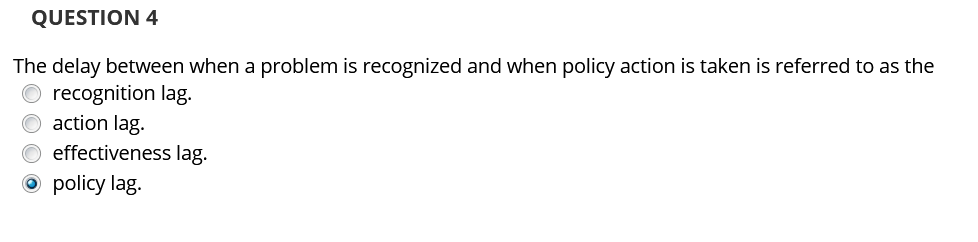 Solved QUESTION 4 The delay between when a problem is | Chegg.com