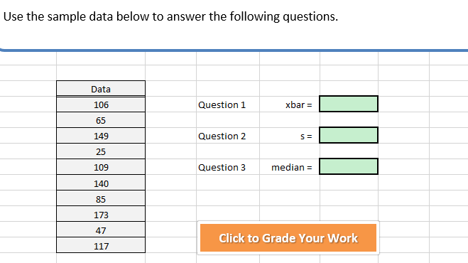 Solved Use the sample data below to answer the following | Chegg.com