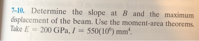 Solved 7-10. Determine the slope at B and the maximum | Chegg.com