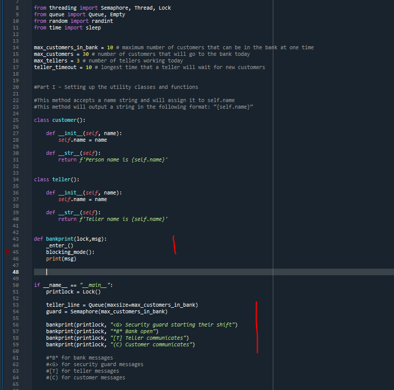 Solved Python - I need help with building my bankprint() | Chegg.com