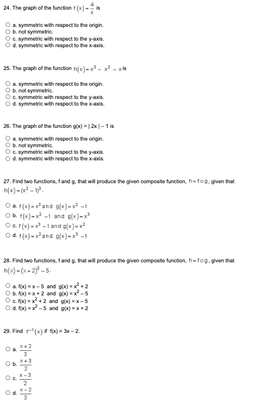 Solved Oooo 24 The Graph Of The Function F X Is A Sy Chegg Com