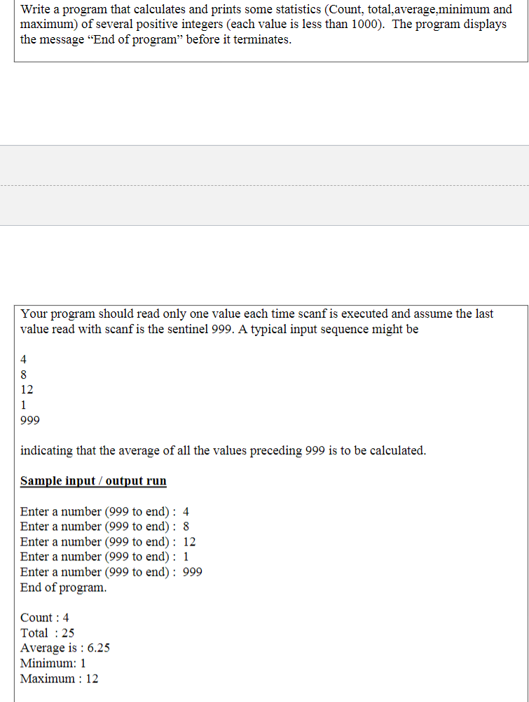 Solved Write a program that calculates and prints some | Chegg.com
