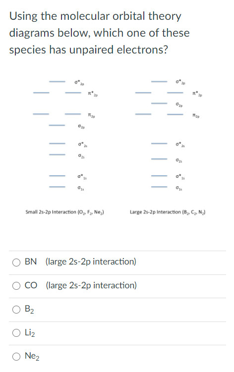 Solved Using the molecular orbital theory diagrams below, | Chegg.com