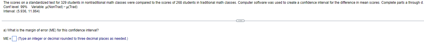 Solved B) If a 98 % confidence interval is created, would | Chegg.com