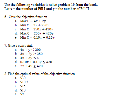 Solved Use the following variables to solve problem 10 from | Chegg.com