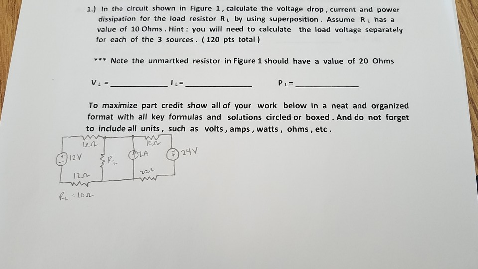 Solved 1.) In the circuit shown in Figure 1, calculate the | Chegg.com