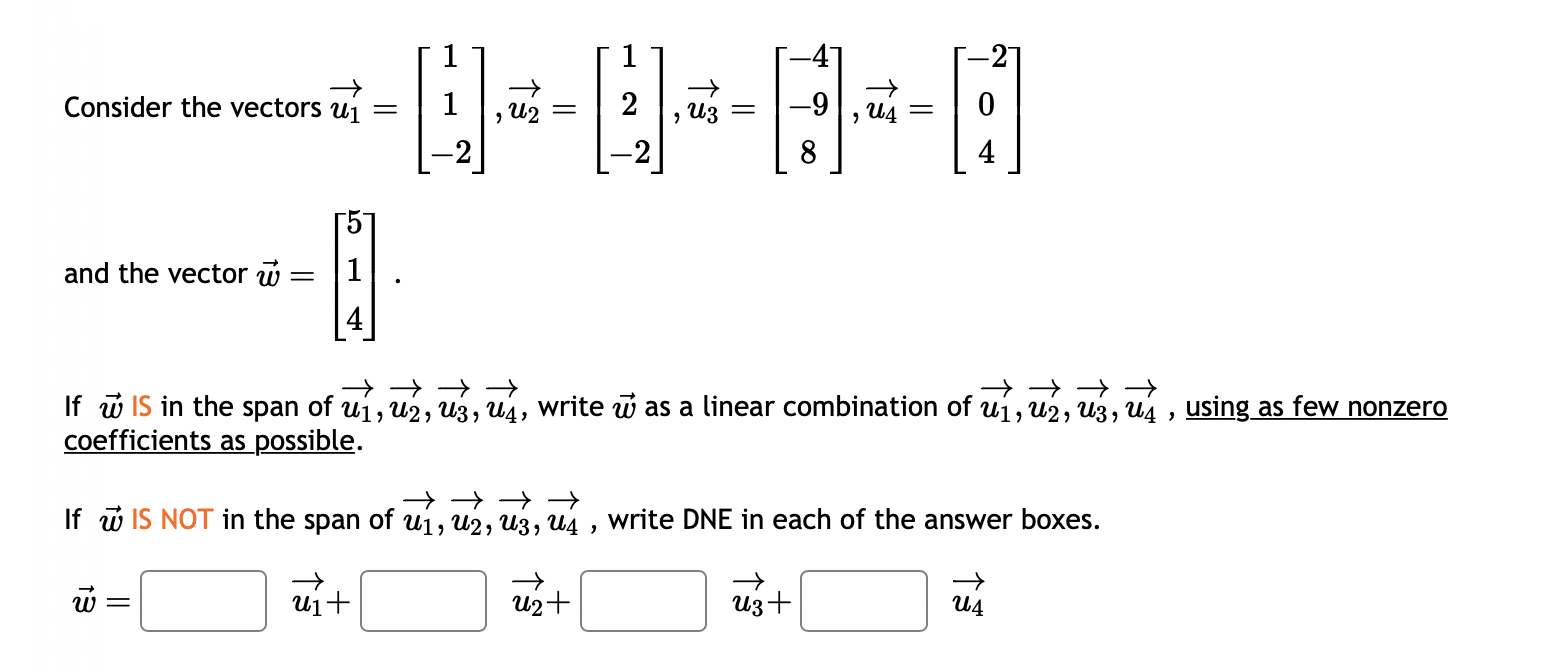 Solved Consider The Vectors | Chegg.com