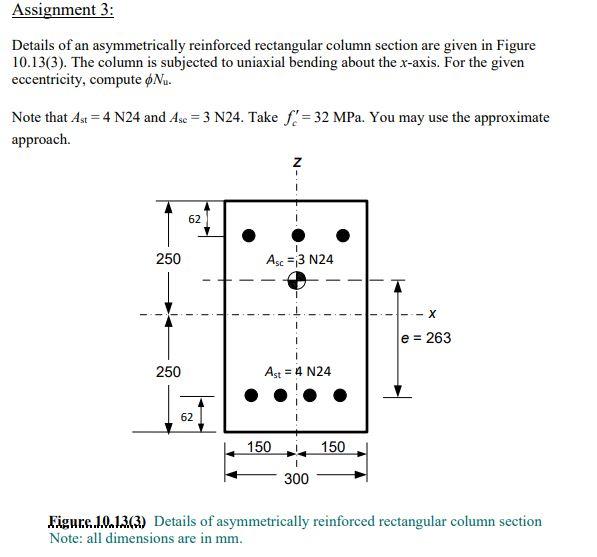 Details of an asymmetrically reinforced rectangular | Chegg.com