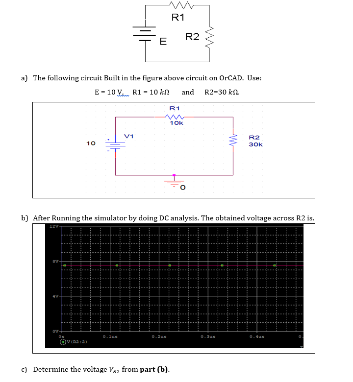 Solved R1 R2 E a) The following circuit Built in the figure | Chegg.com