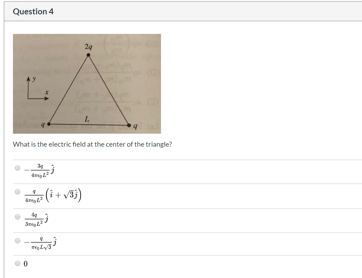 Solved Question 4 What is the electric field at the center | Chegg.com