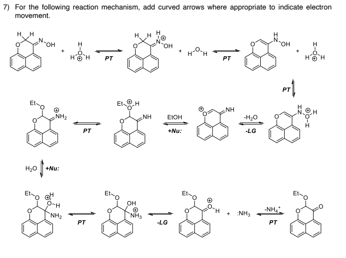 Solved 7) For the following reaction mechanism, add curved | Chegg.com