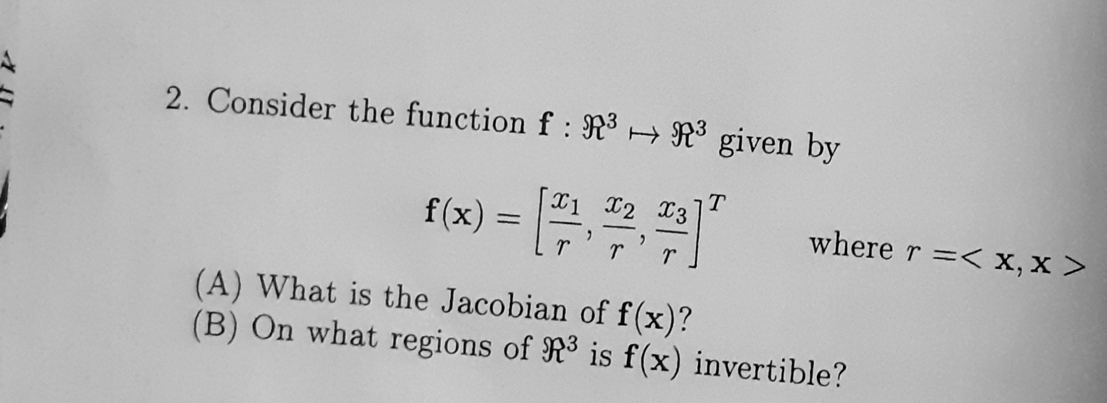 Solved 2 Consider The Function F N3 H7 H3 Given By F X Chegg Com