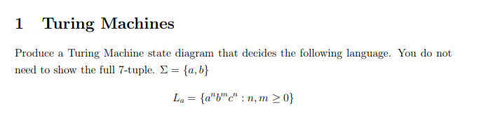 Solved Produce a Turing Machine state diagram that decides | Chegg.com