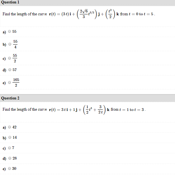 find the length of the curve r t